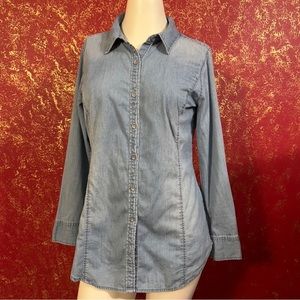 J.Jill Long Sleeves Buttons Denim Shirt S